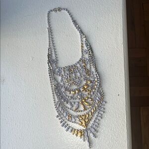 Tom Binns, Elegant Pale Purple, Gold and Silver Statement Necklace